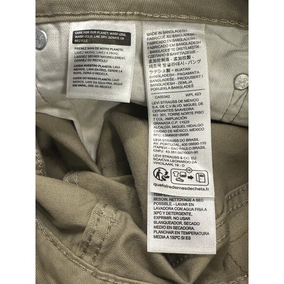 Levi’s 514 Straight Fit Jeans Men’s 36x30 Tan Khaki Stretch Mid Rise - Picture 4 of 5